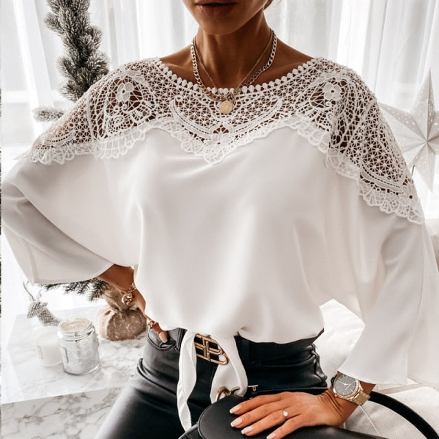 Embroidery Lace Blouse For Women