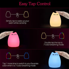 Load image into Gallery viewer, Cute Silicone Touch Sensor Remote LED Cat Lamp
