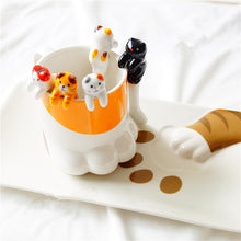 Load image into Gallery viewer, Ceramic Cute Cat Hanging Tea Spoon
