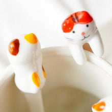 Load image into Gallery viewer, Ceramic Cute Cat Hanging Tea Spoon
