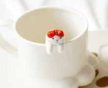 Load image into Gallery viewer, Ceramic Cute Cat Hanging Tea Spoon
