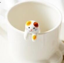 Load image into Gallery viewer, Ceramic Cute Cat Hanging Tea Spoon
