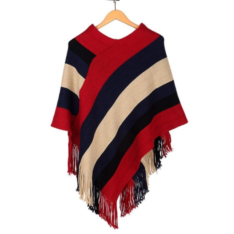 Knitted Women Shawk Poncho