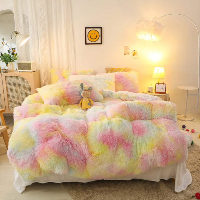 Super Shaggy Coral Fleece Warm Cozy Bedding Set