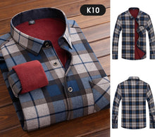 Load image into Gallery viewer, Thick Fleece Long Sleeve Plaid Man Winter Shirt
