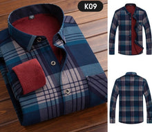 Load image into Gallery viewer, Thick Fleece Long Sleeve Plaid Man Winter Shirt
