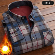 Load image into Gallery viewer, Thick Fleece Long Sleeve Plaid Man Winter Shirt
