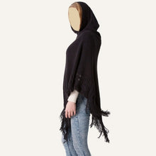 Load image into Gallery viewer, Women Hooded Knitting Poncho Shawl
