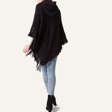 Load image into Gallery viewer, Women Hooded Knitting Poncho Shawl
