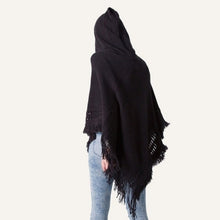 Load image into Gallery viewer, Women Hooded Knitting Poncho Shawl
