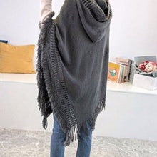 Load image into Gallery viewer, Women Hooded Knitting Poncho Shawl
