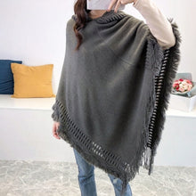 Load image into Gallery viewer, Women Hooded Knitting Poncho Shawl
