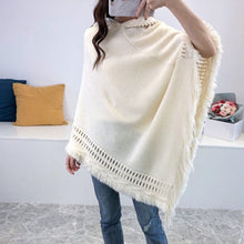 Load image into Gallery viewer, Women Hooded Knitting Poncho Shawl
