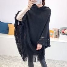 Load image into Gallery viewer, Women Hooded Knitting Poncho Shawl
