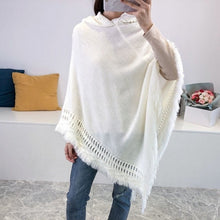 Load image into Gallery viewer, Women Hooded Knitting Poncho Shawl
