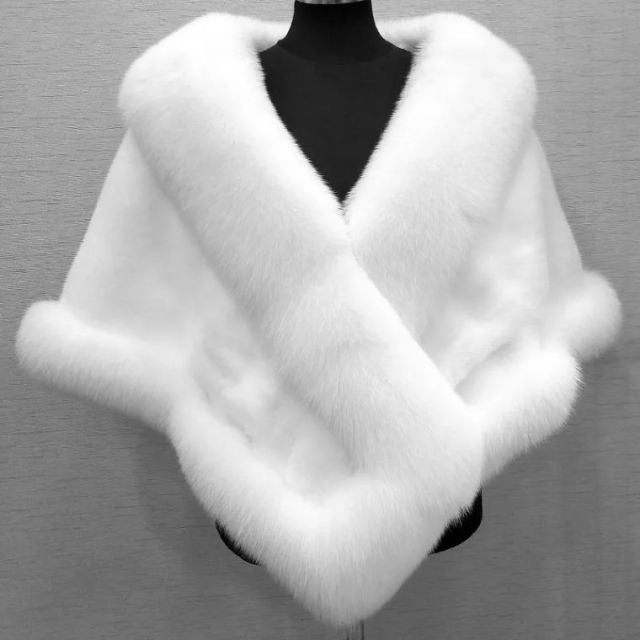 Thick Foax Fur Women Shawl