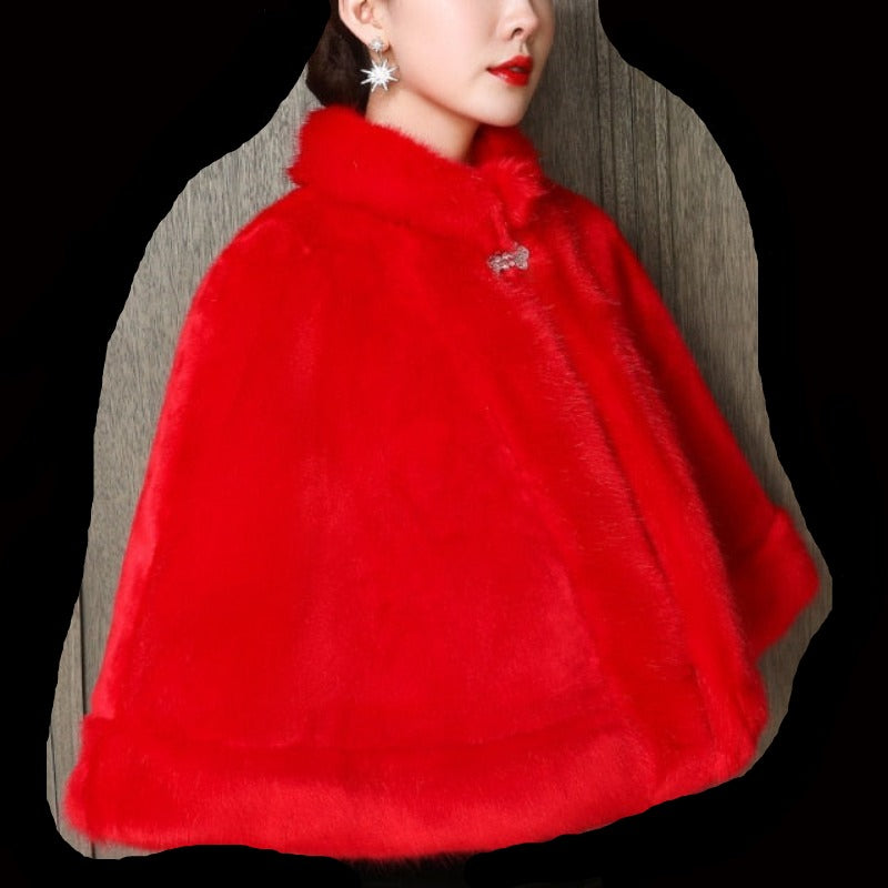 Faux Fur Bolero Shawl Women Jacket