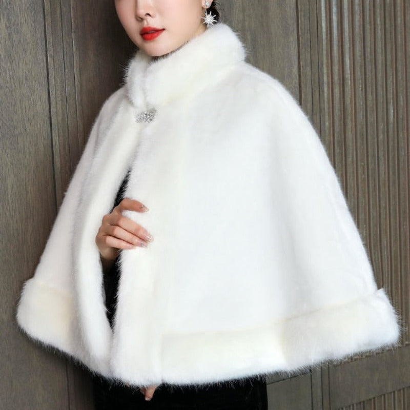 Faux Fur Bolero Shawl Women Jacket