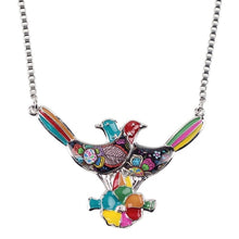 Load image into Gallery viewer, Enamel Bird Flower Necklace
