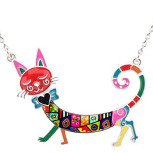 Load image into Gallery viewer, Enamel Alloy Cartoon Cat Necklace
