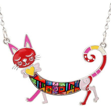 Load image into Gallery viewer, Enamel Alloy Cartoon Cat Necklace
